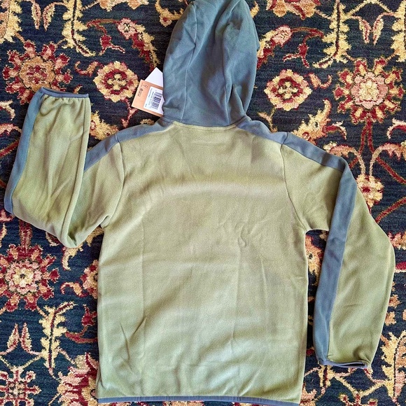 The North Face® boys fleece hoodie zip-thru jacket, L 14/16 olive w/gray NWT - Picture 3 of 9